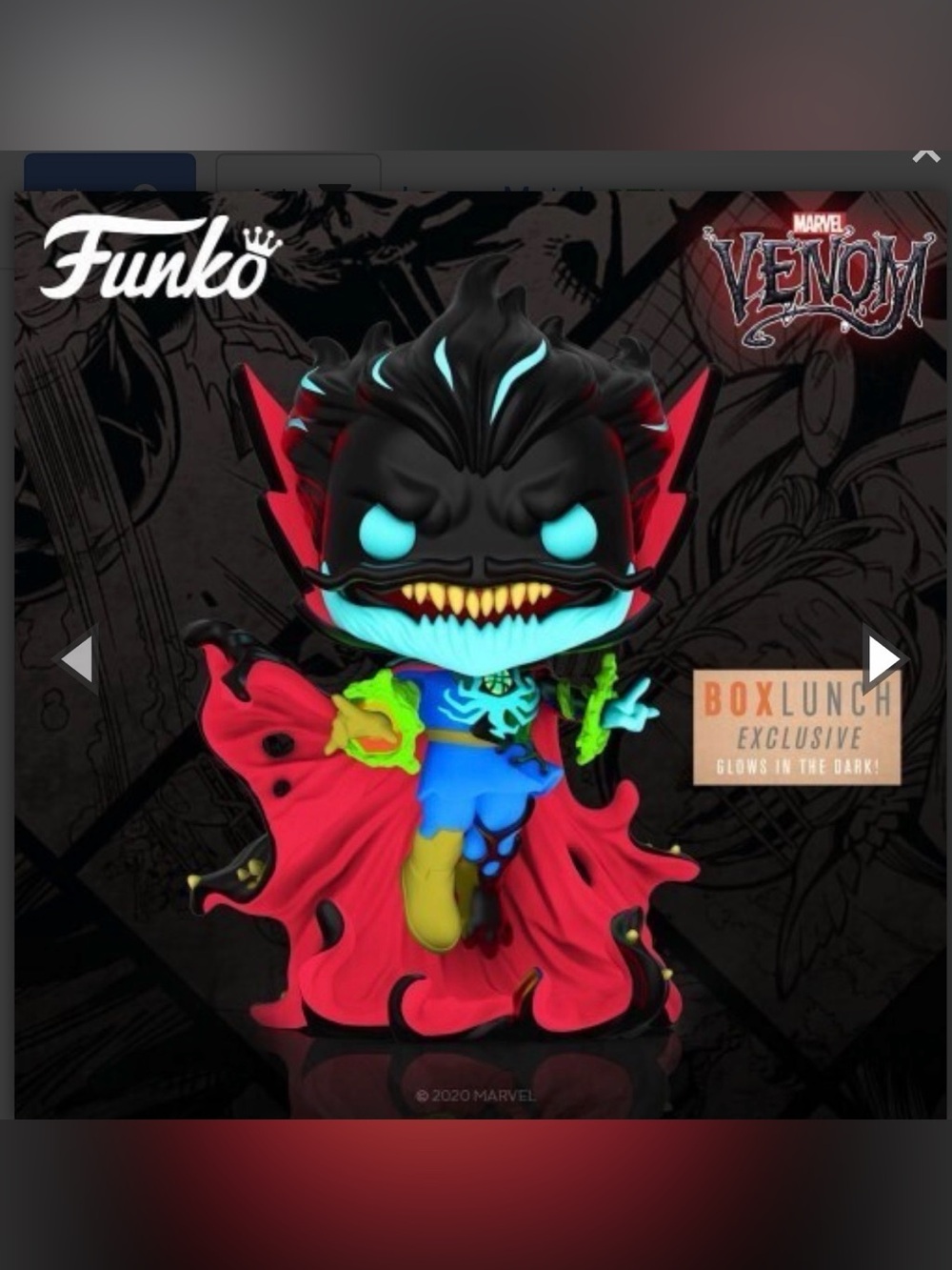 Vaulted NewBox 2020 BoxLunch Exclusive Glow in Dark Marvel Venomized Dr Strange